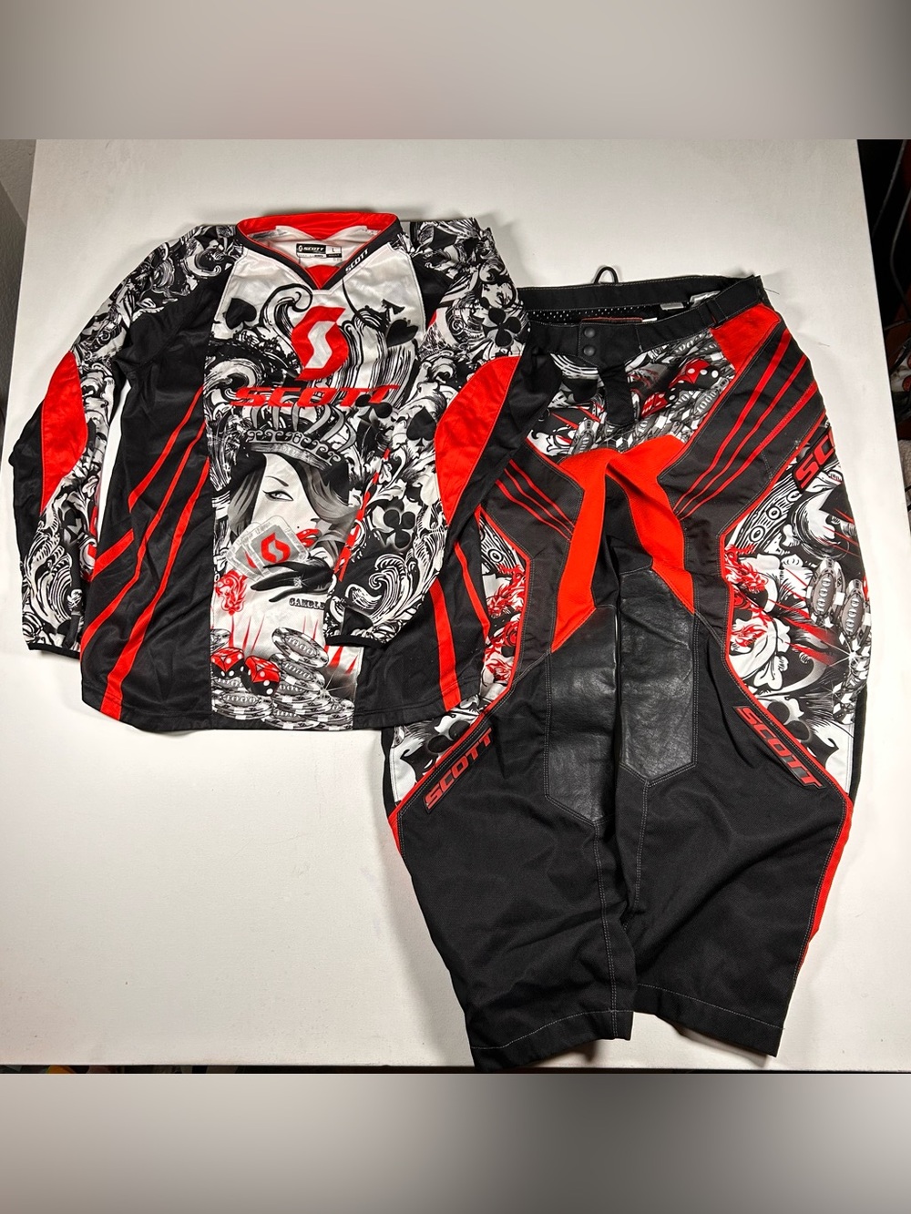 Scott Adventure Motocross Set: Pants - Adult 36 Shirt Gambler - Adult Large